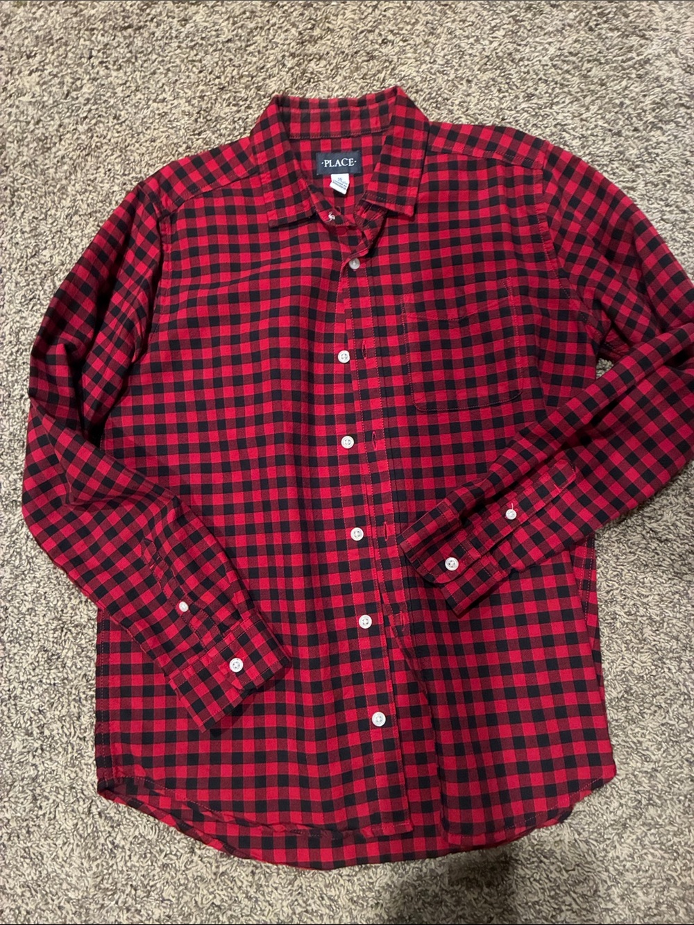 Place Red & Black Buffalo Plaid Button-Down Shirt